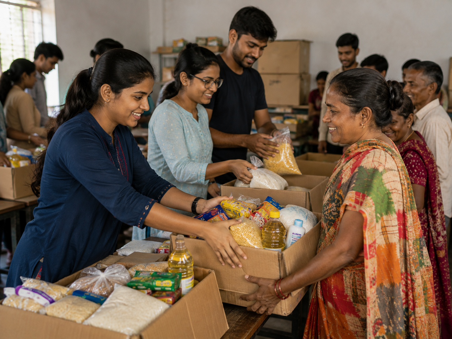 Food and essential supplies prepared for community support