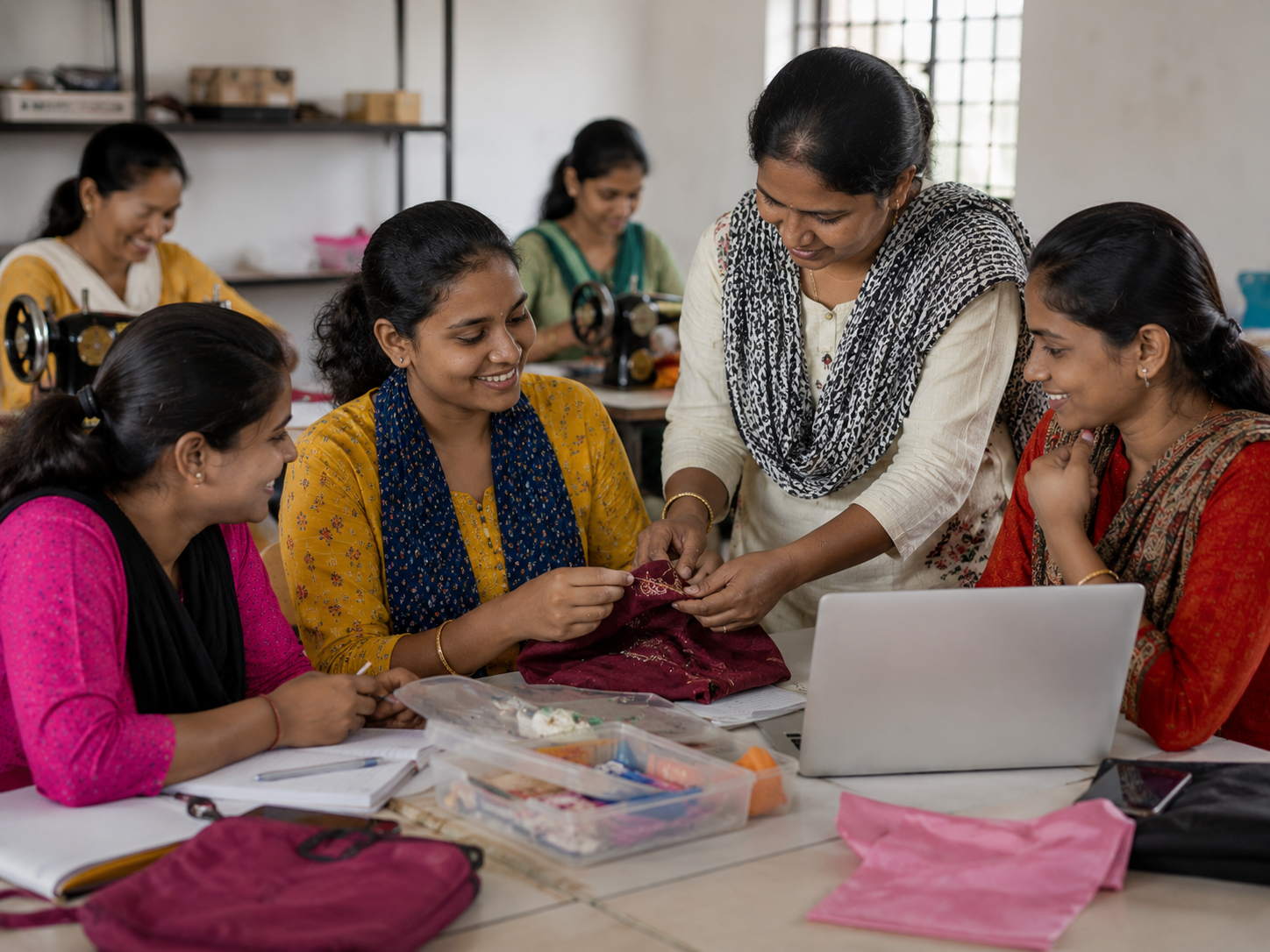 Women participating in an empowerment and livelihood support initiative